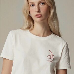 J. Crew T-Shirt with Cherry Embroidery